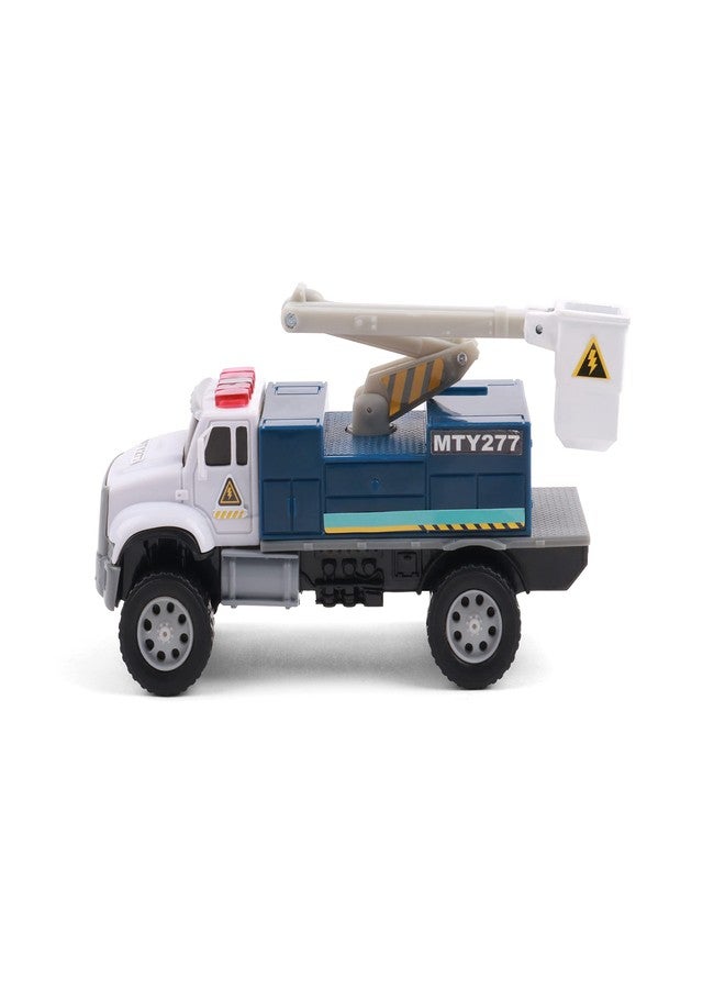 Mighty Fleet Toughest Minis 5" Cherry Picker Toy w/Lights & Sounds, Realistic Design & Batteries Included - Age 3+ - Image 1